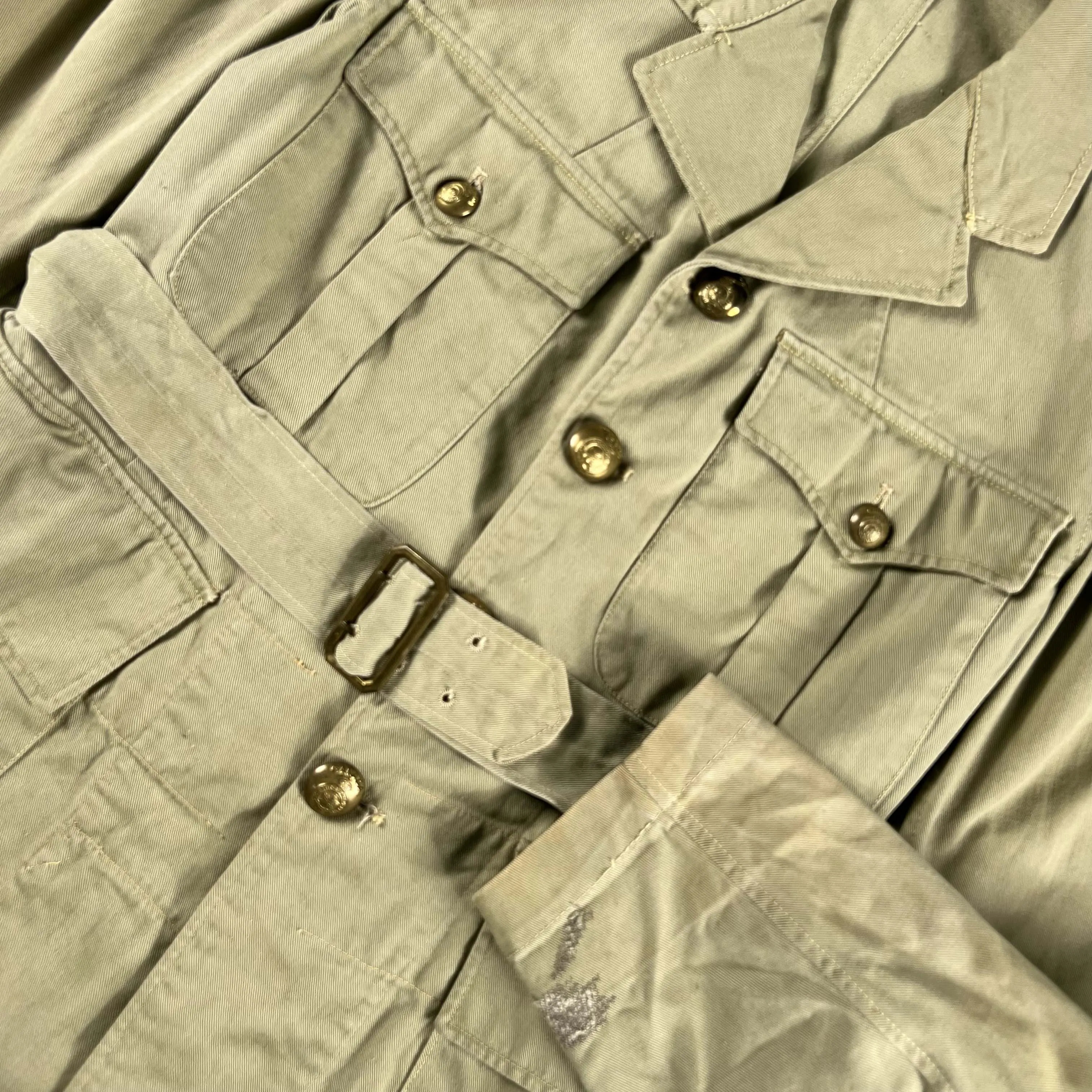 40s/50s Canadian Army Belted Safari Bush Jacket- S