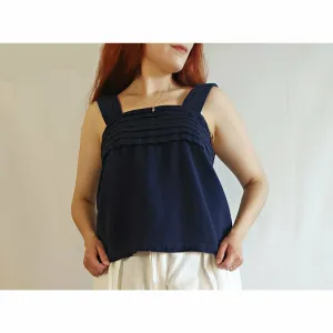 Alpha 60 second hand navy sleeveless top size S (best fits size 10)