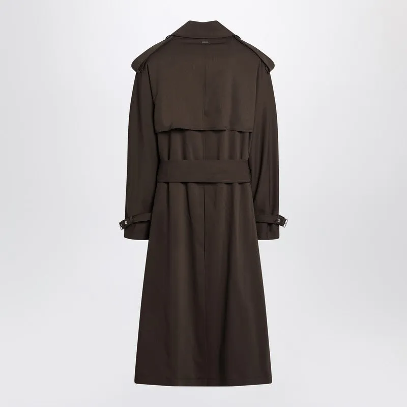 Ami Paris dubbelbröst Olive Black Wool Trench