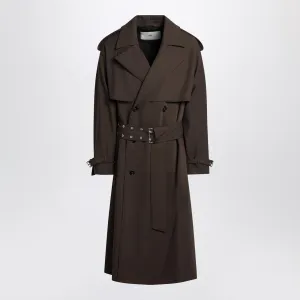 Ami Paris dubbelbröst Olive Black Wool Trench