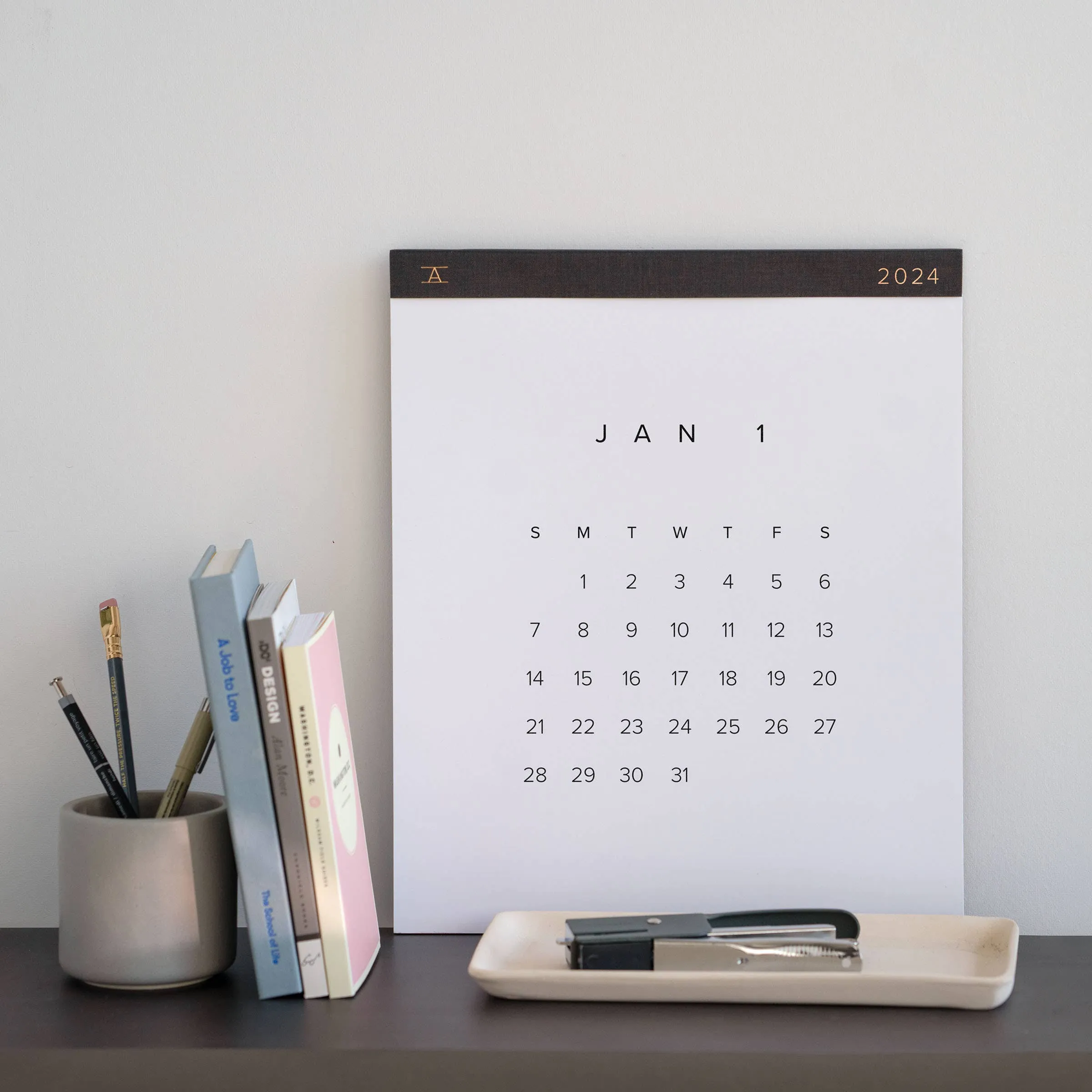 Appointed 2024 Wall Calendar: Charcoal Gray