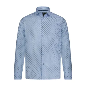 Aqua Teal Print Long Sleeve Shirt