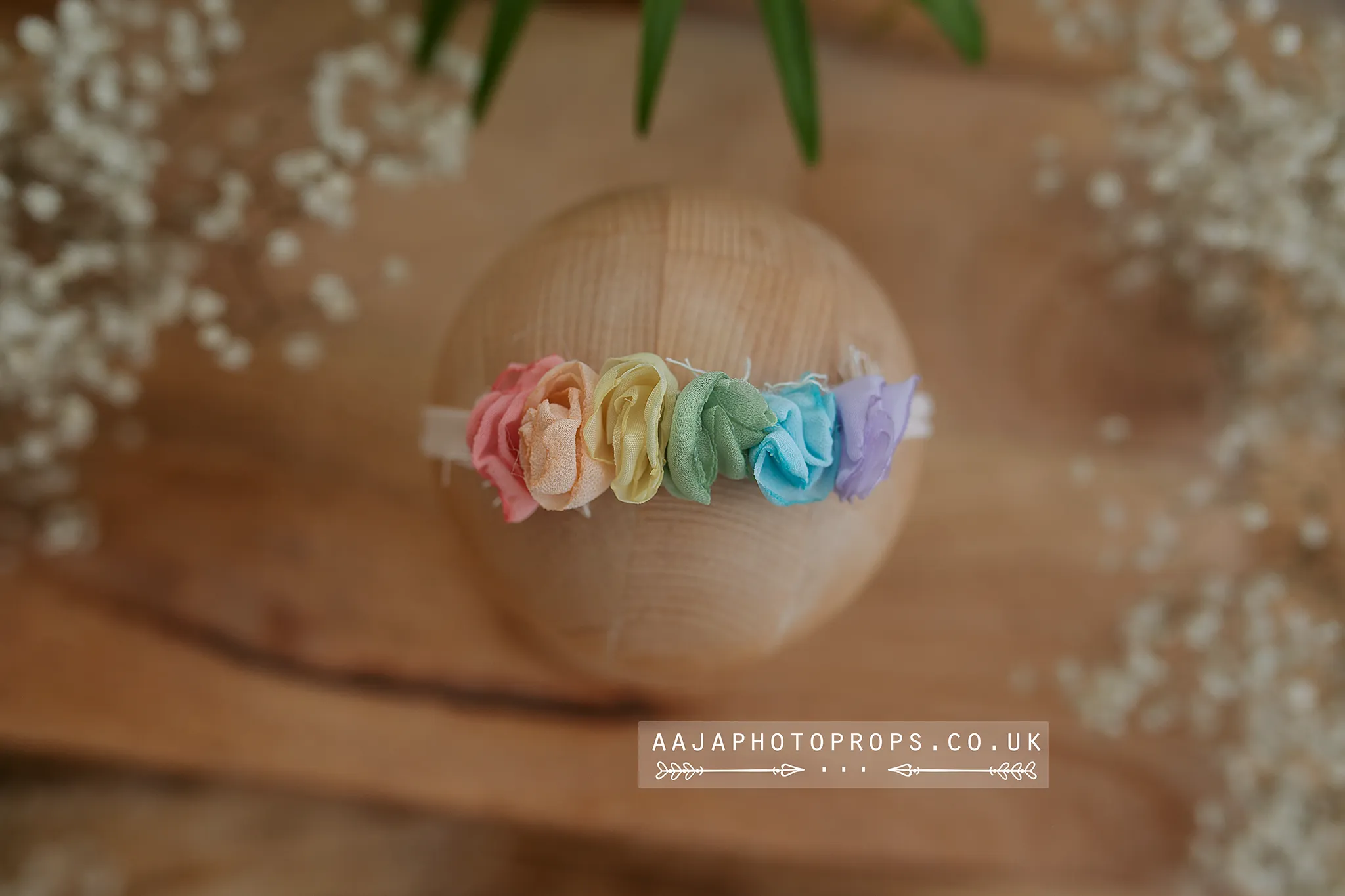 Baby newborn girl tieback rainbow, flowers, boho, RTS