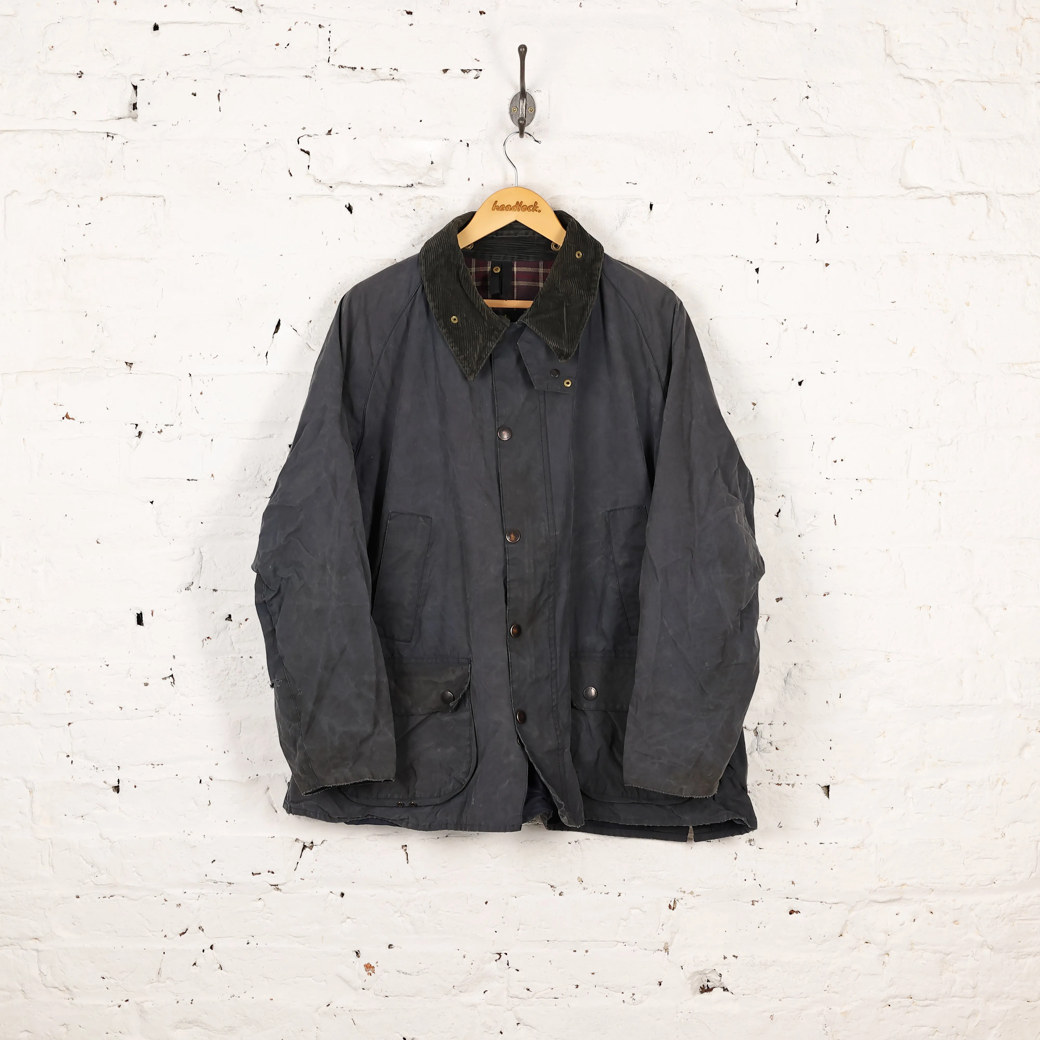 Barbour Bedale Wax Jacket Coat - Blue - XXXL