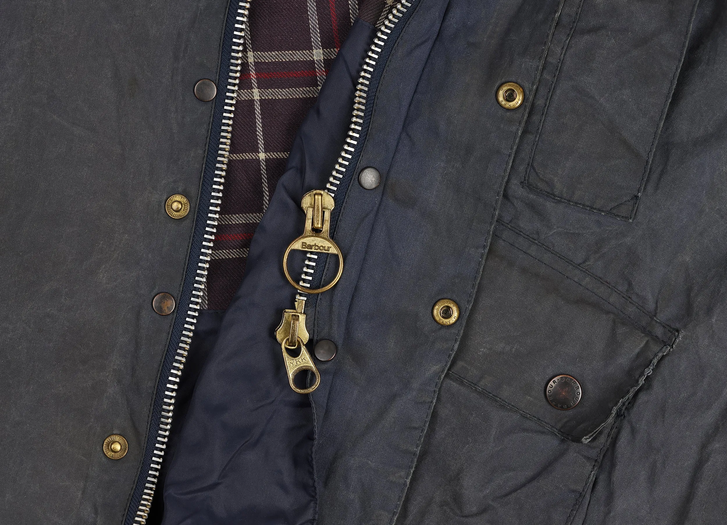 Barbour Bedale Wax Jacket Coat - Blue - XXXL