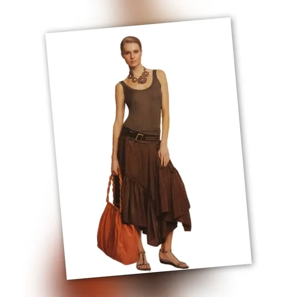 BCBGMaxAzria Silk Helena Habotai Skirt