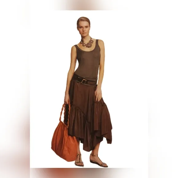 BCBGMaxAzria Silk Helena Habotai Skirt