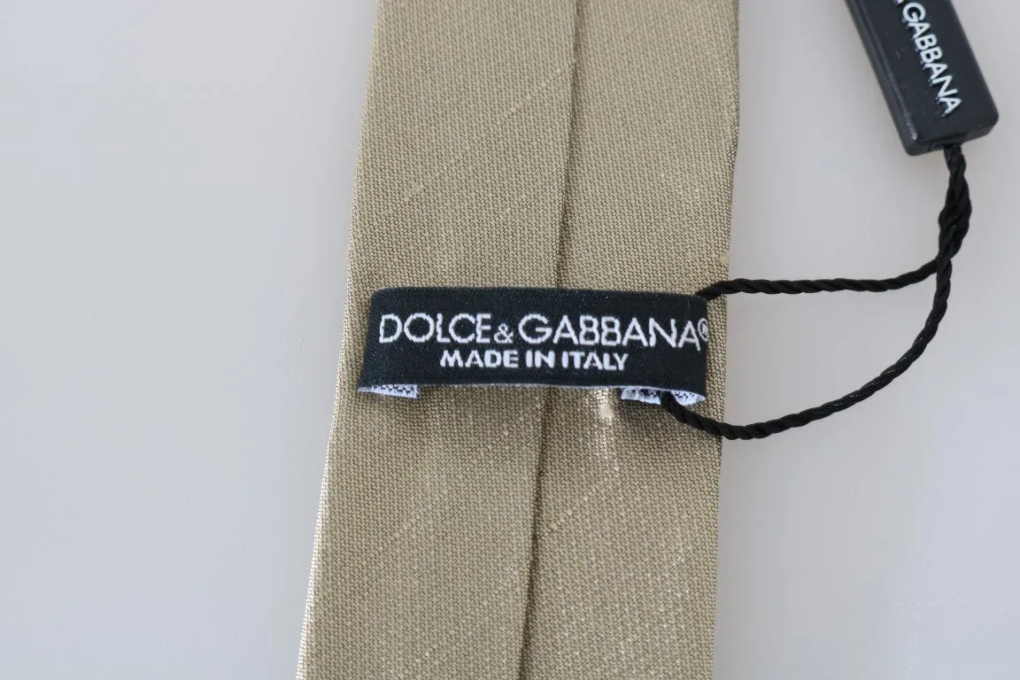 Beige Silk Solid Slim Tie