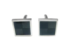 Black and Gray Geometric Design Cufflinks