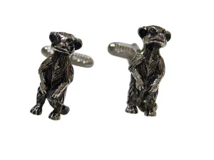 Black and Silver Toned Meerkat Cufflinks