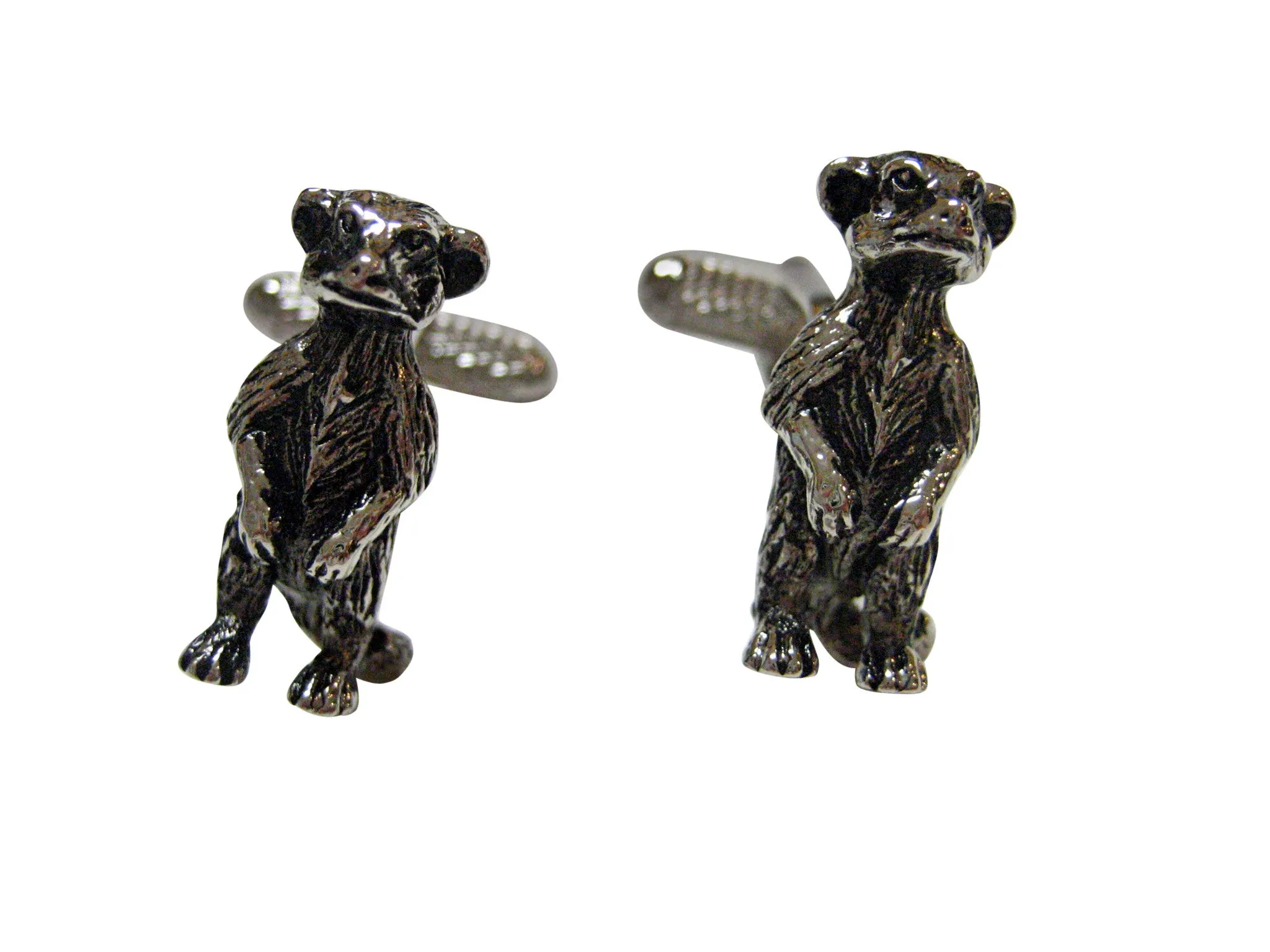Black and Silver Toned Meerkat Cufflinks