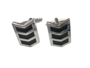 Black Stripe Chevron Cufflinks