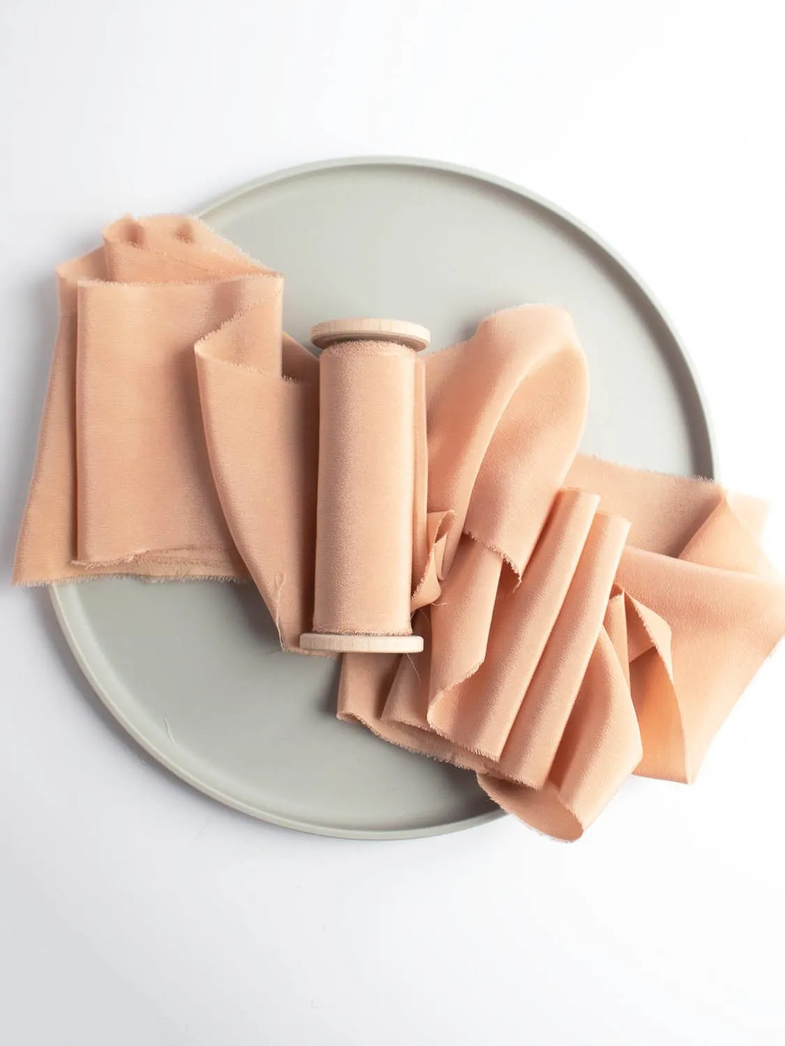 Blossom Pink Silk Ribbon in Crepe de Chine, Naturally Dyed *Sale