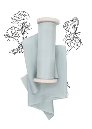 Blue Bell Blue Silk Ribbon in Habotai, Naturally Dyed