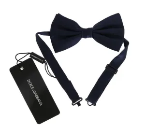 Blue Solid Silk Bowtie