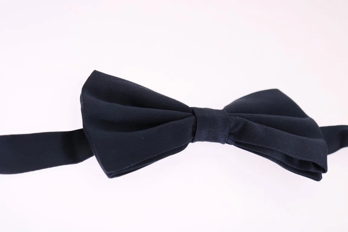 Blue Solid Silk Bowtie