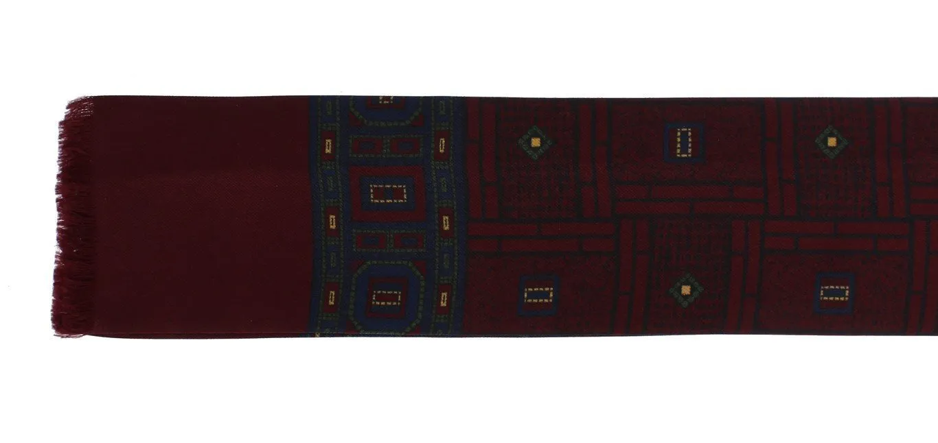Bordeaux Silk Baroque Scarf Tie