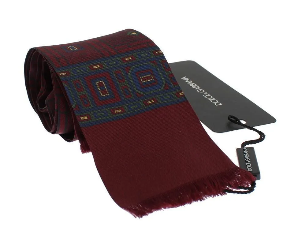 Bordeaux Silk Baroque Scarf Tie
