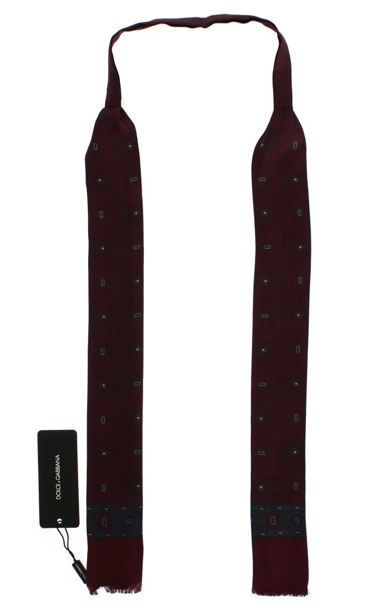 Bordeaux Silk Baroque Scarf Tie