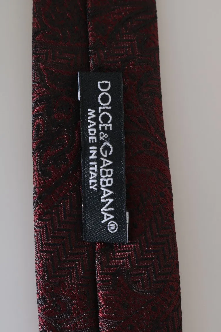 Bordeaux Silk Floral Slim Tie