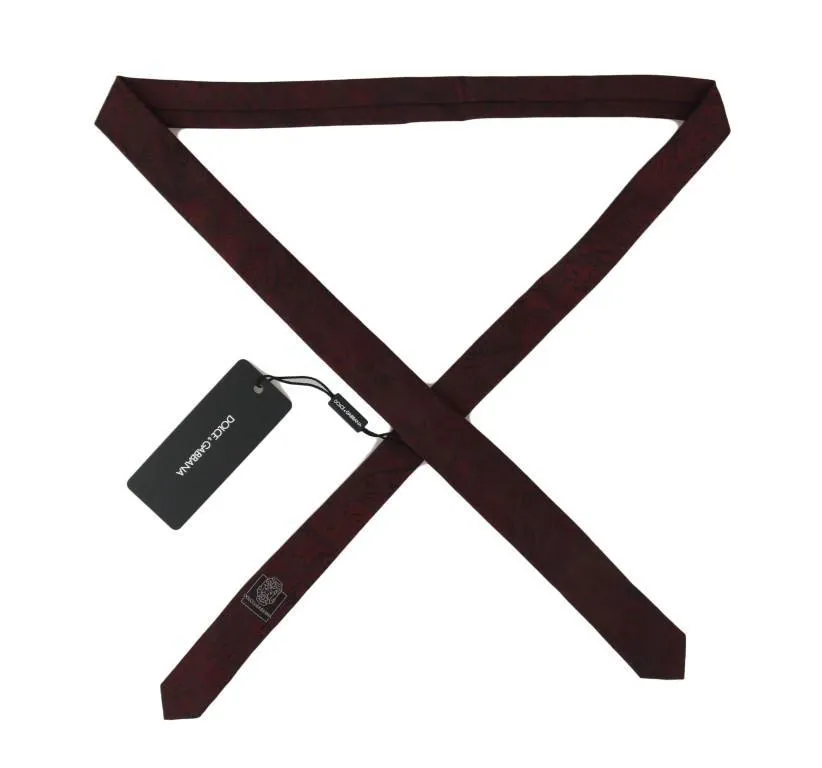 Bordeaux Silk Floral Slim Tie