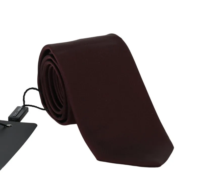 Bordeaux Silk Logo Classic Tie