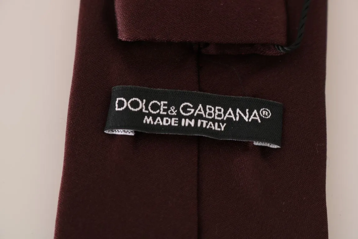 Bordeaux Silk Logo Classic Tie