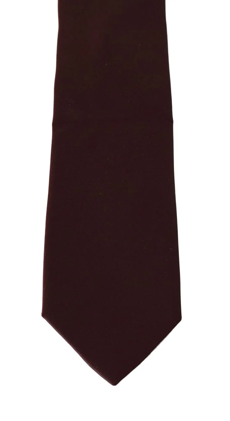 Bordeaux Silk Logo Classic Tie