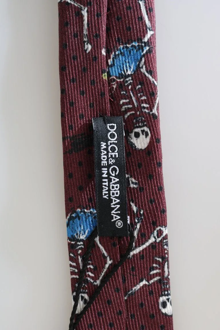 Bordeaux Silk Skeleton Classic Tie