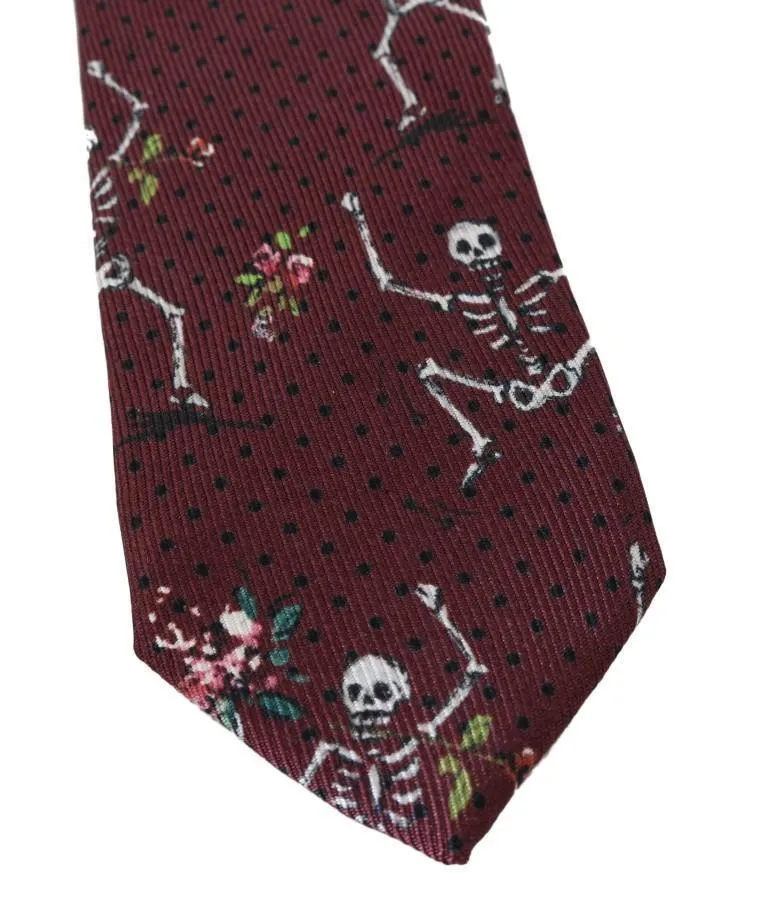 Bordeaux Silk Skeleton Classic Tie
