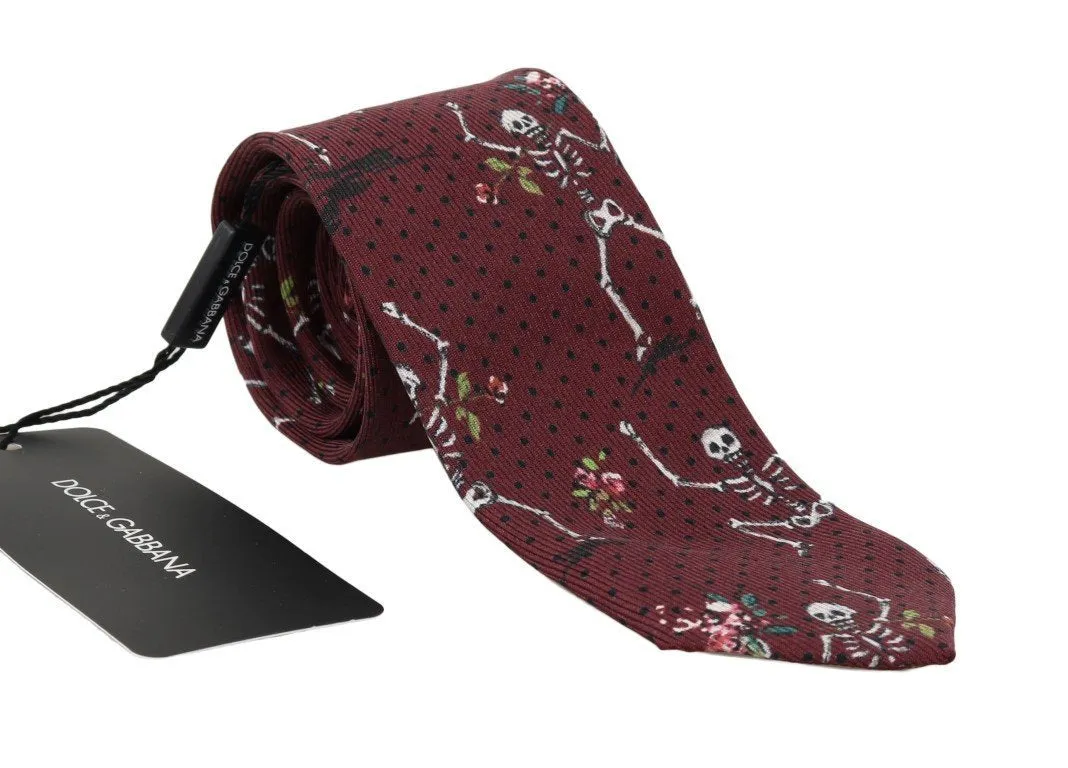 Bordeaux Silk Skeleton Classic Tie