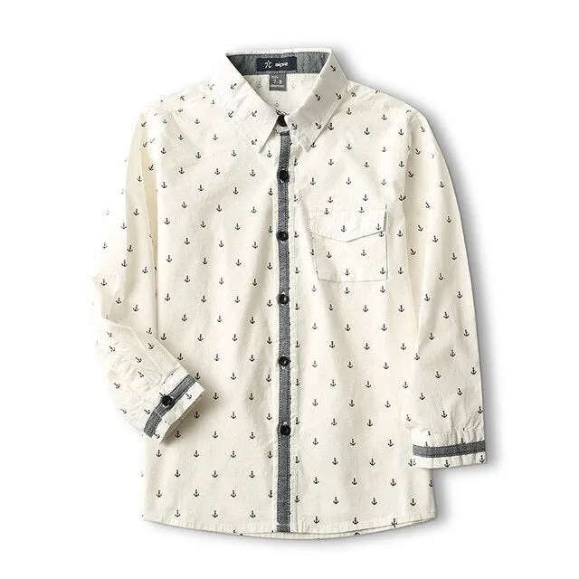 Boy's Anchor Pattern Shirt