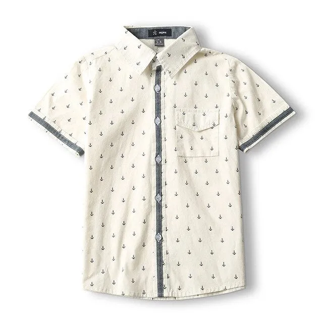 Boy's Anchor Pattern Shirt