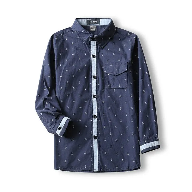 Boy's Anchor Pattern Shirt