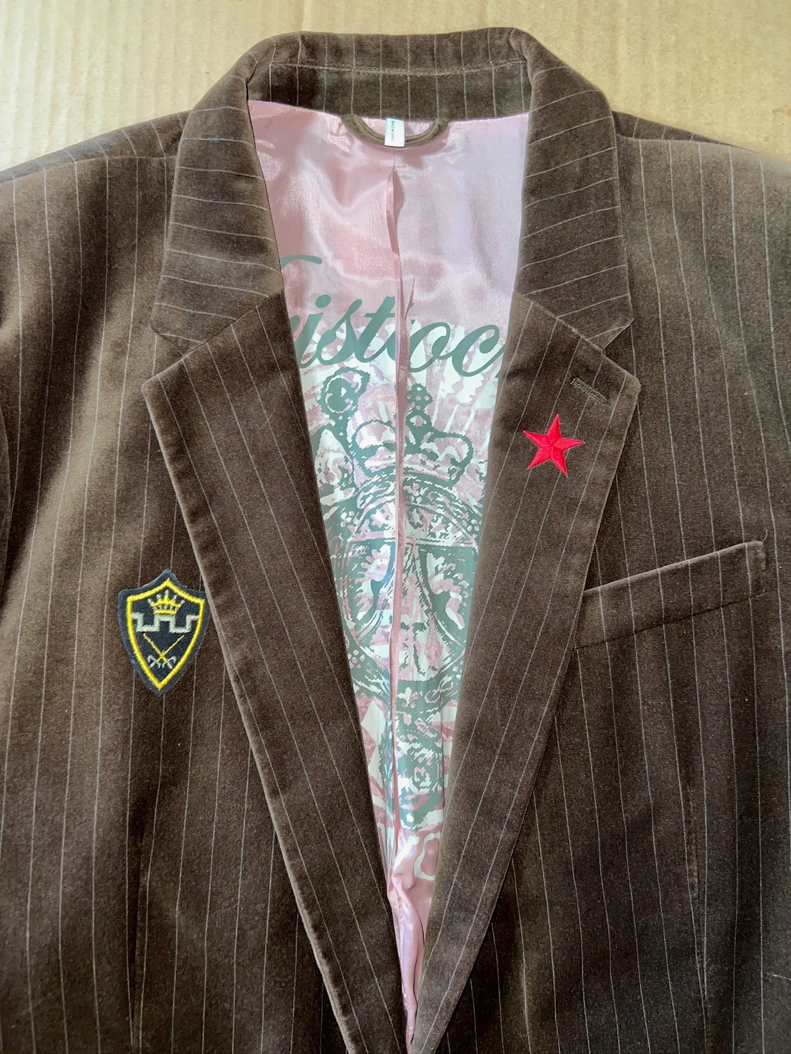Brown Velvet Juicy Couture Pinstripe Blazer