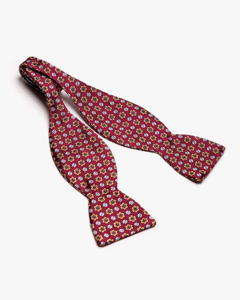 Burgundy Floral Medallion Bow Tie