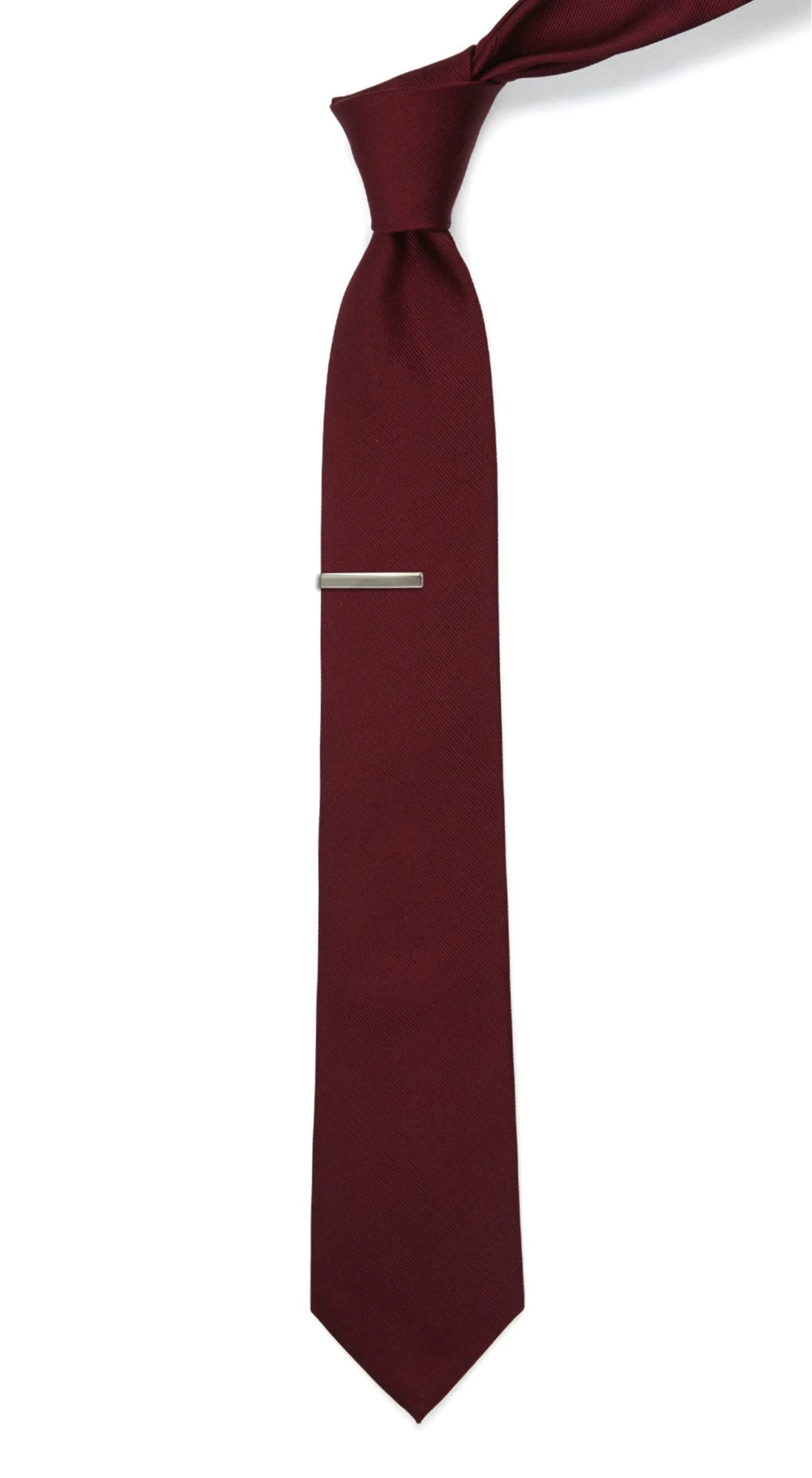 Burgundy Grosgrain Solid Extra Long Tie