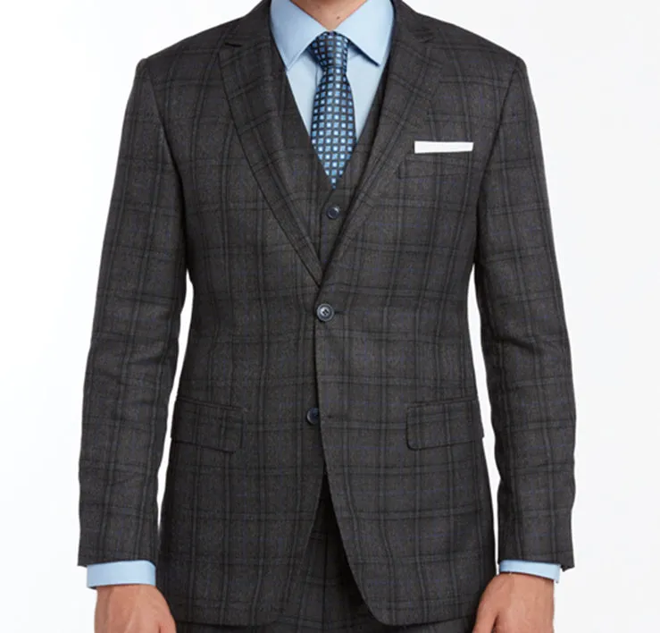 Charcoal & Burgundy Windowpane