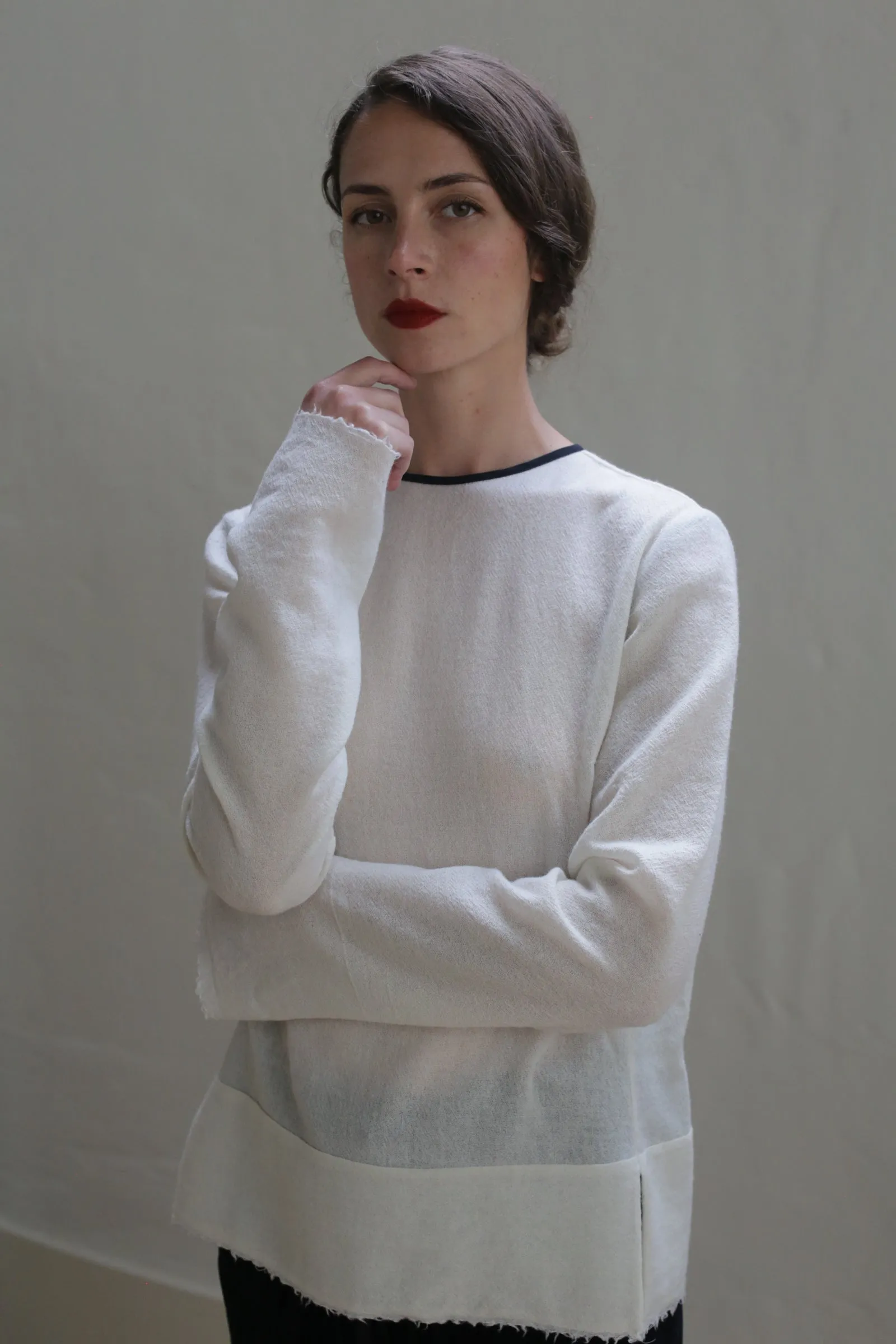 Crewneck shirt - Japanese Wool Gauze | Undyed