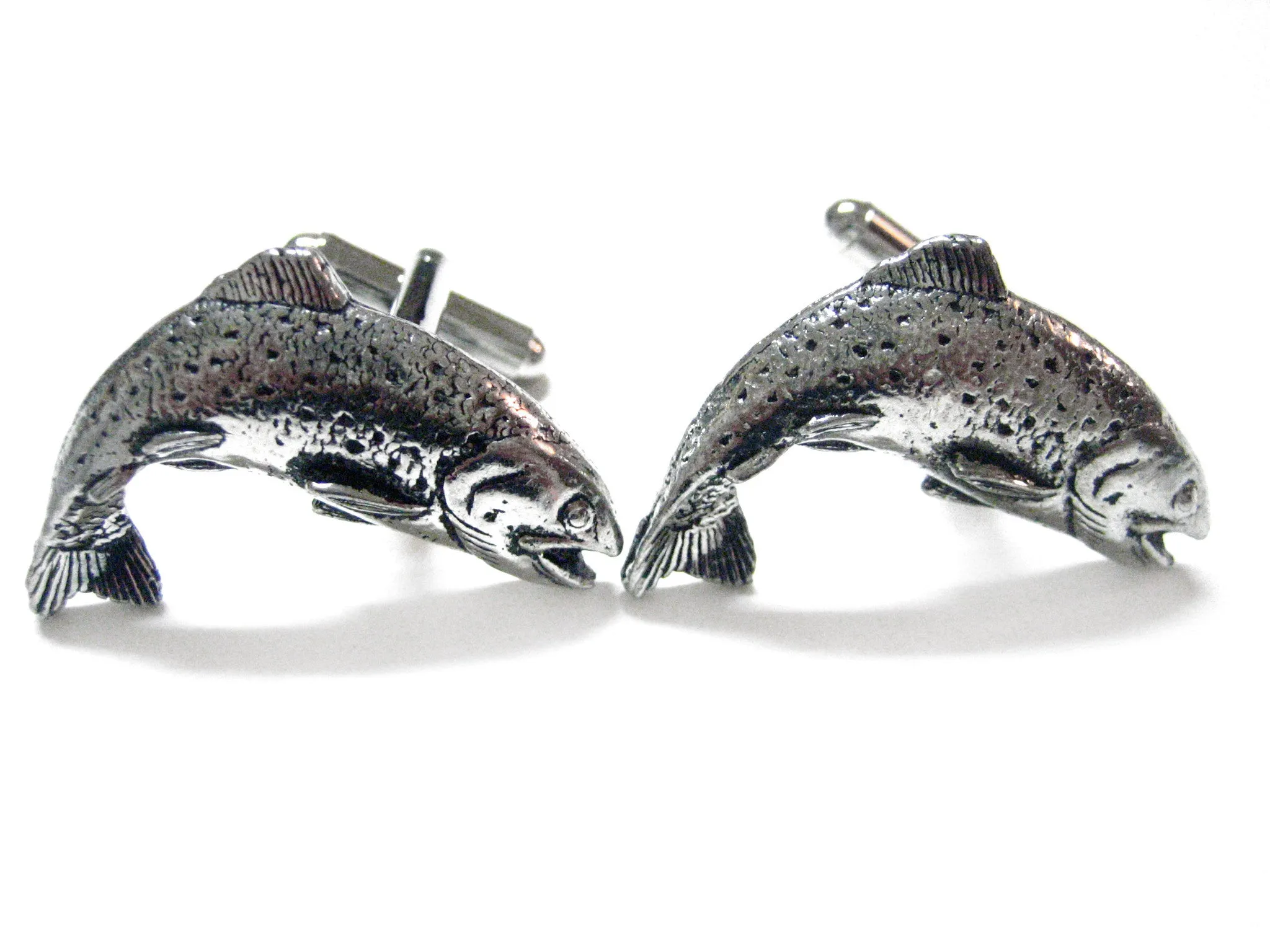 Curved Trout Fish Cufflinks