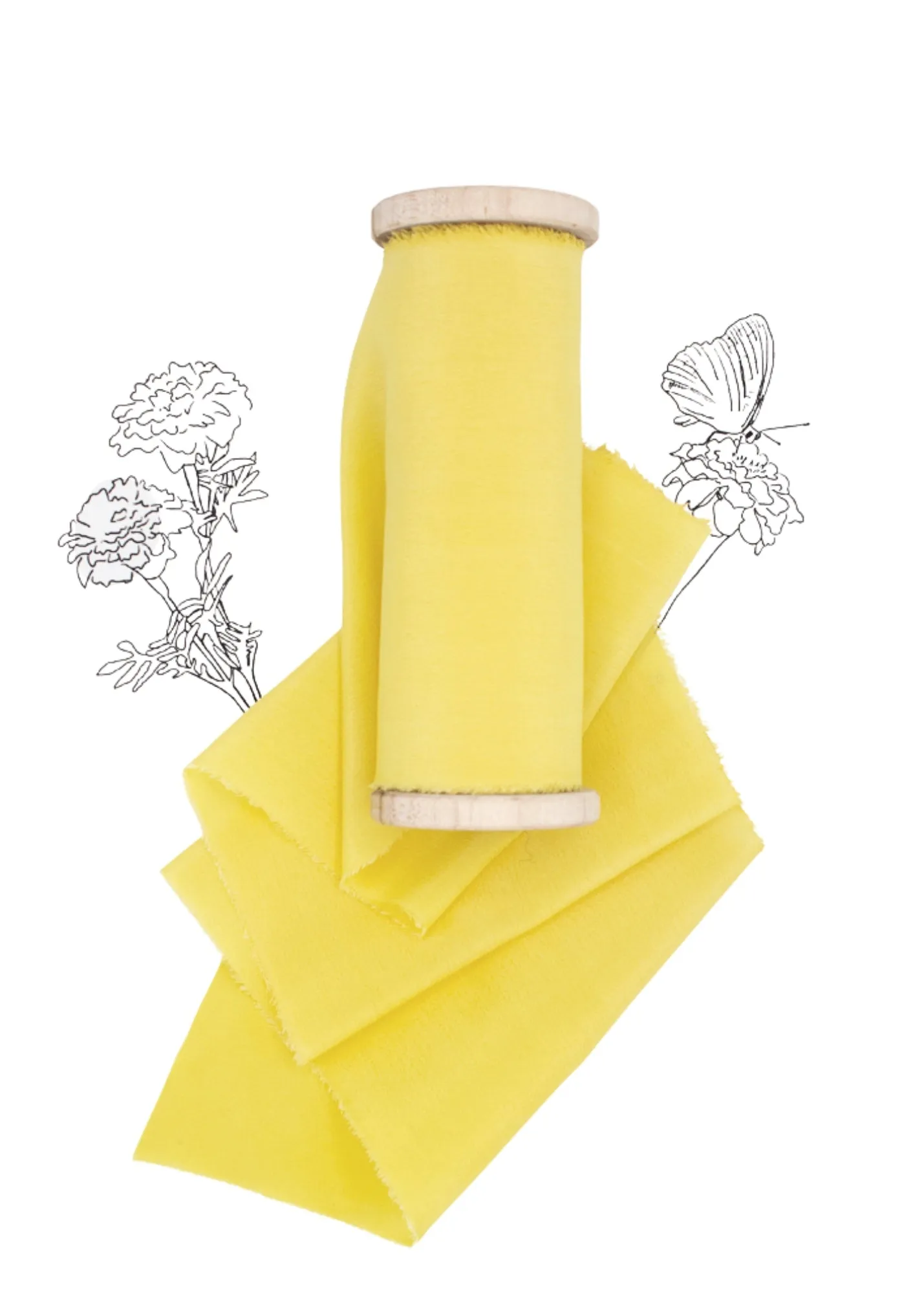 Daffodil Silk Ribbon in Crepe de Chine