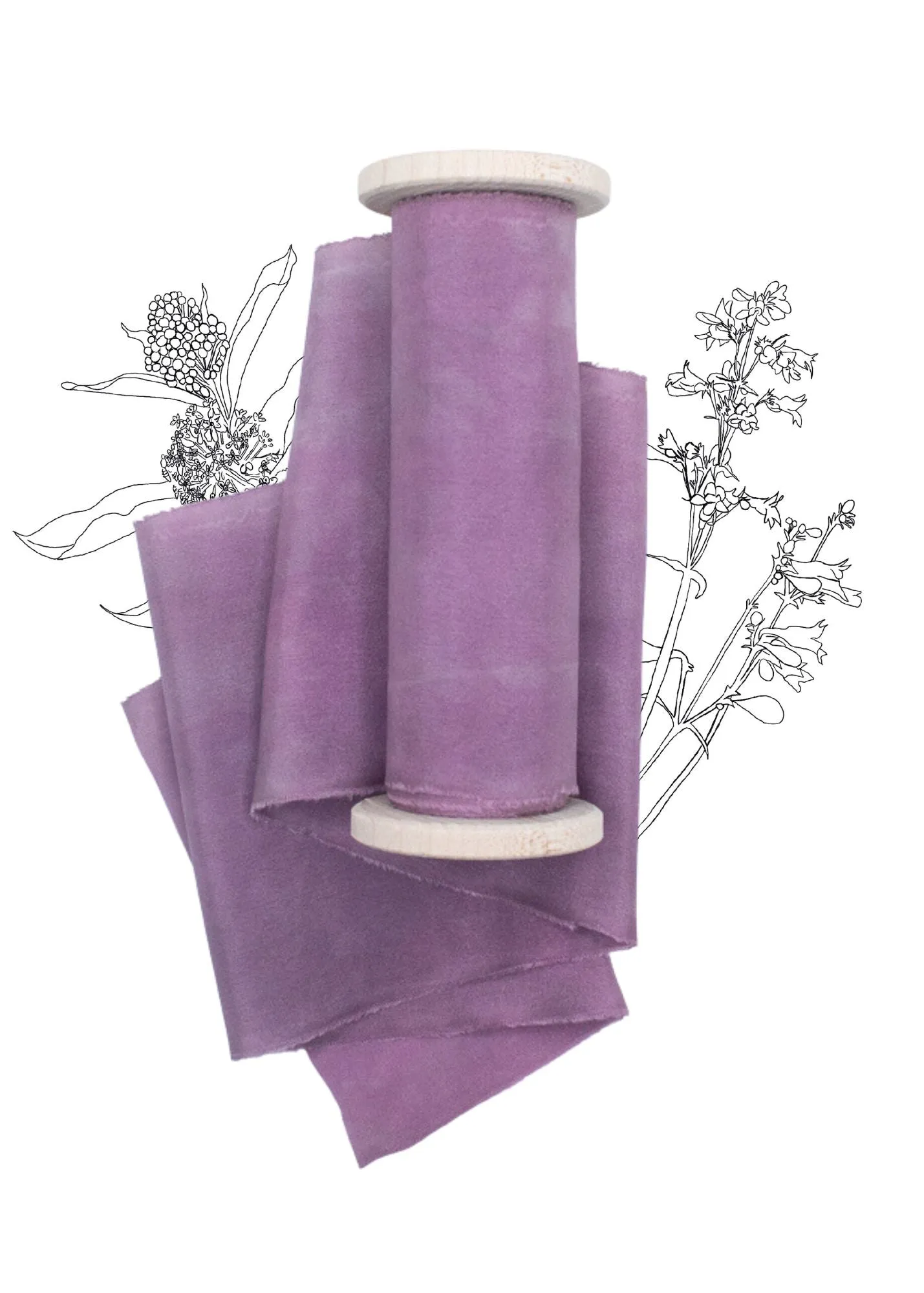Dark Violet Silk Ribbon in Habotai