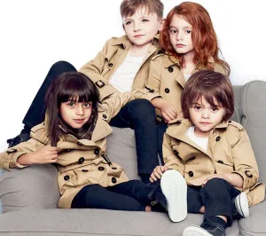 Fashion Girls Boys Trench Clothing Children Wind Jacket Autumn Winter Child Casual Coat Turn-down Collar Outwear