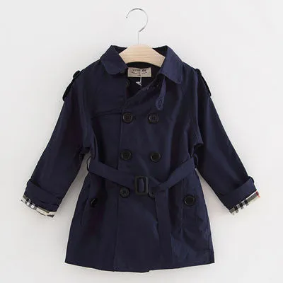 Fashion Girls Boys Trench Clothing Children Wind Jacket Autumn Winter Child Casual Coat Turn-down Collar Outwear