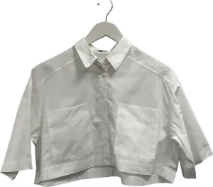 Fashion Nova White Busy Weekends Poplin Shirt UK XS
