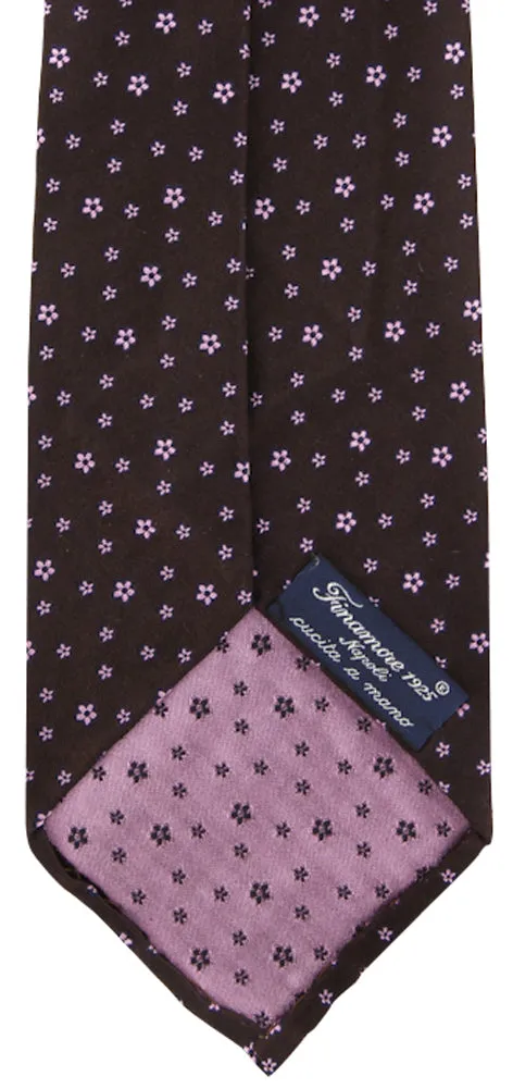 Finamore Napoli Brown Silk Tie