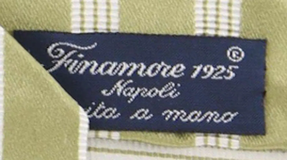 Finamore Napoli Green Silk Tie