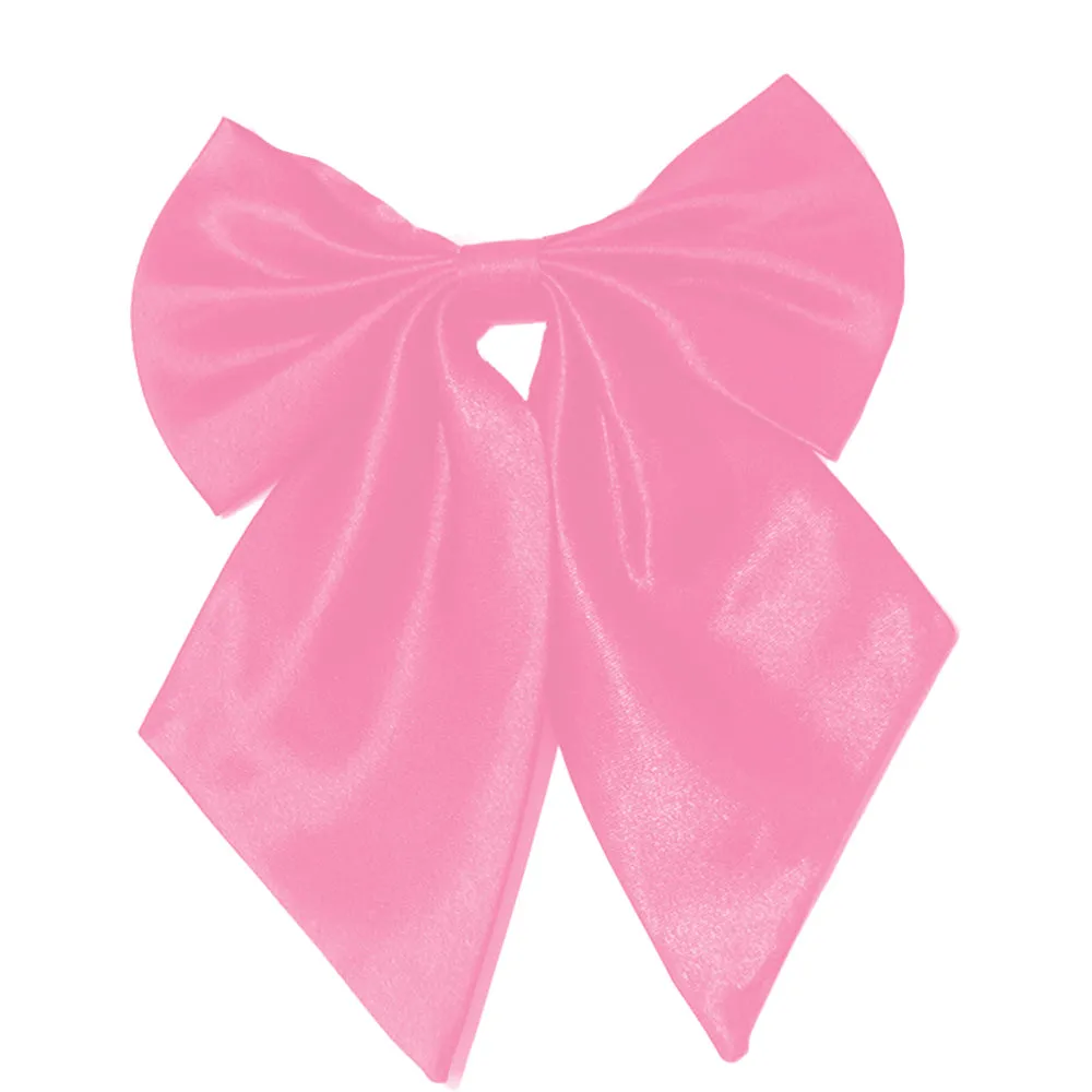 [Flamingo Pink Silky] - Women Pre-Tied Bowknot Style Bow Tie