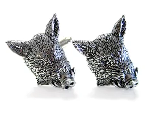 Front Looking Wild Boar Cufflinks