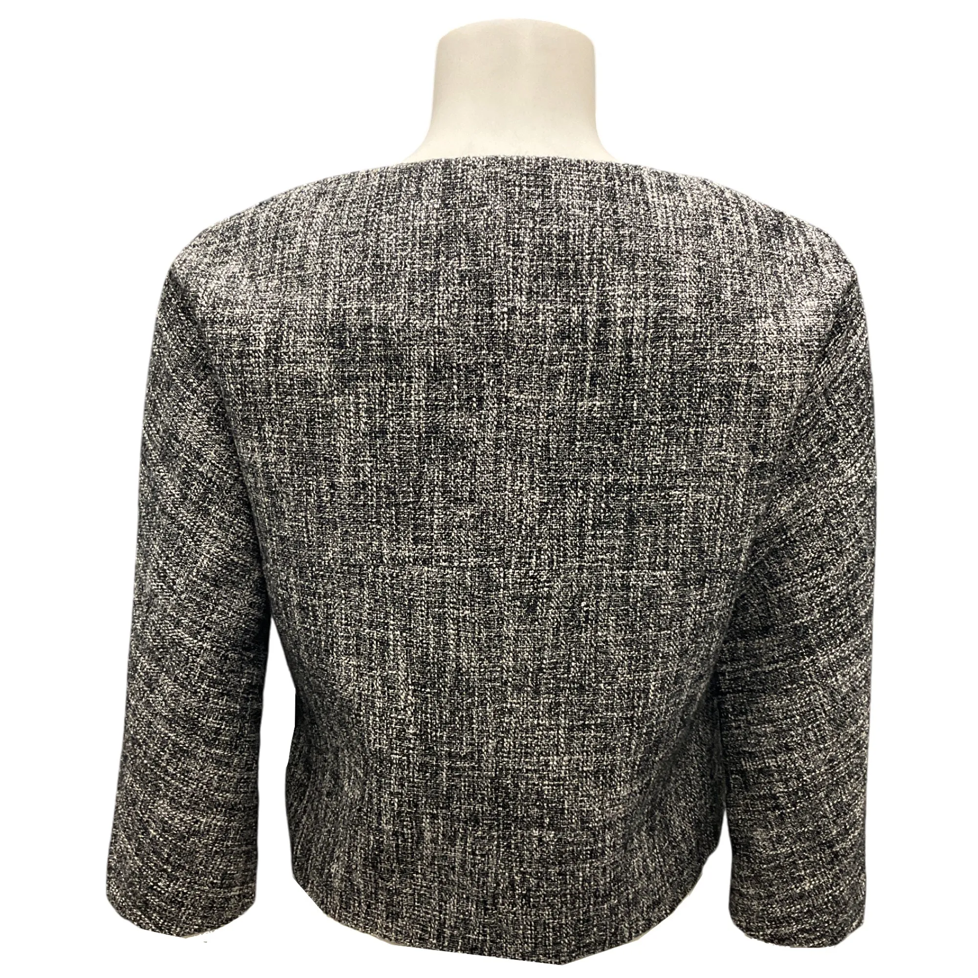 Giambattista Valli Black / White Cropped Tweed Jacket